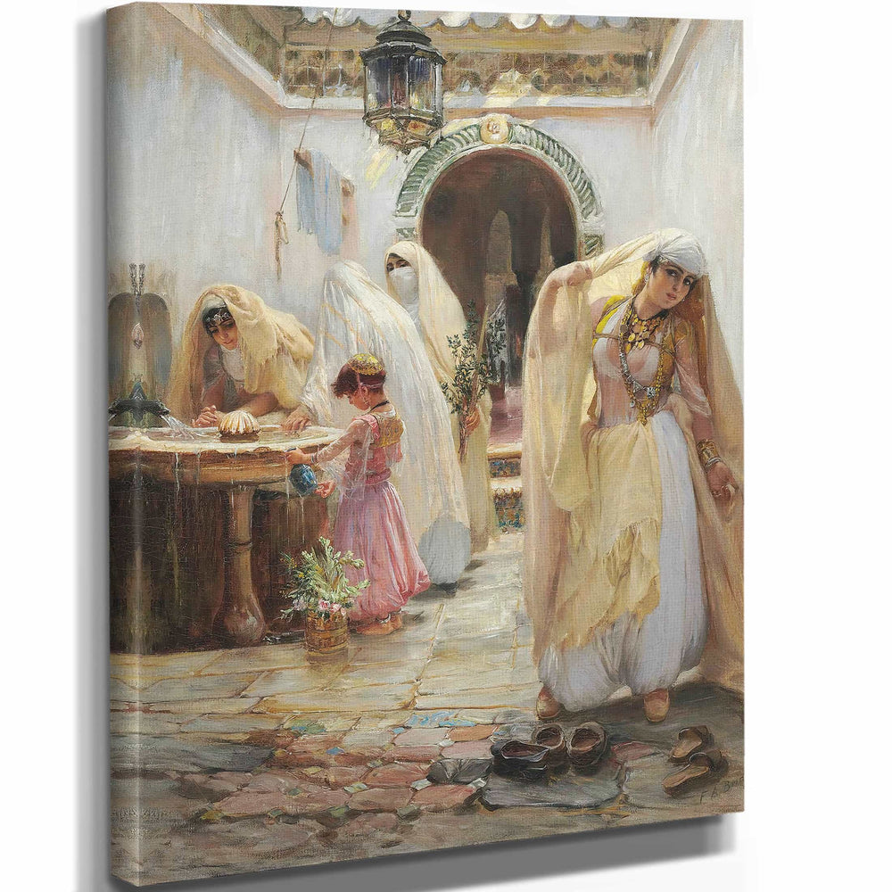 Frederick Arthur Bridgman Women At The Fountain By Frederick Arthur Bridgman