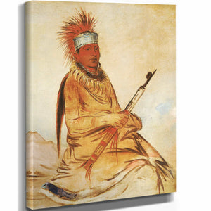 George Catlin 11" x 14" / Stretched Canvas Wrap Wy Ee Yogh Man Of Sense A Brave By George Catlin