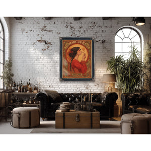 Bella Frye Mary Jane Art Nouveau Portrait – Ornate Framed Wall Art / Vintage Botanical Poster