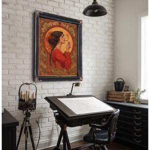 Bella Frye Mary Jane Art Nouveau Portrait – Ornate Framed Wall Art / Vintage Botanical Poster