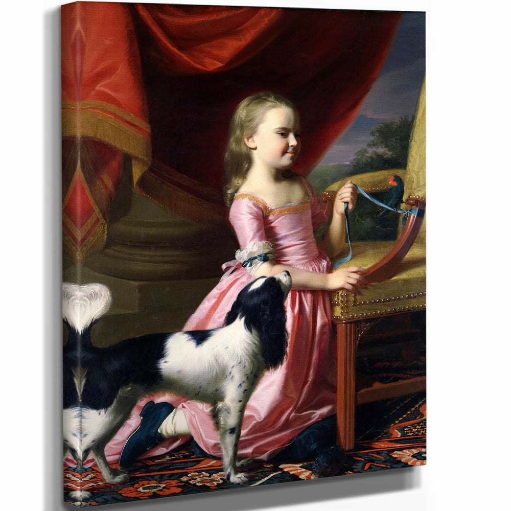 John Singleton Copley Young Lady With A Bird And A Dog By John Singleton Copley