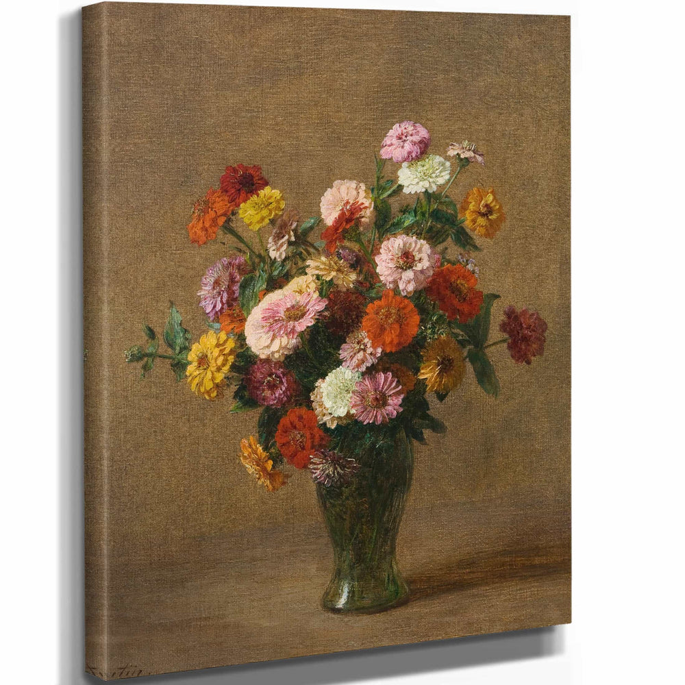 Henri Fantin Latour Zinnias (Circa 1897) By Henri Fantin Latour