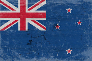 Bella Frye Home & Garden > Decor > Artwork 24" x 18" / Fine Art Paper New Zealand Flag Wall Art - Vintage New Zealand Flag Sign Weathered Wood Style on Canvas