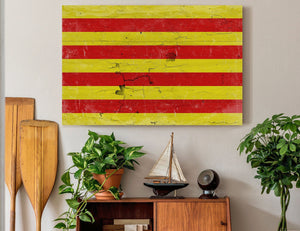Bella Frye Home & Garden > Decor > Artwork Baden Flag Wall Art - Vintage Baden Flag Sign Weathered Wood Style on Canvas