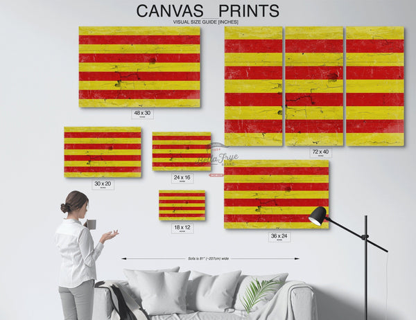 Bella Frye Home & Garden > Decor > Artwork Baden Flag Wall Art - Vintage Baden Flag Sign Weathered Wood Style on Canvas