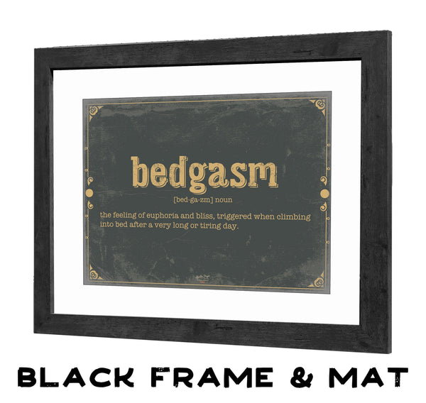 Bella Frye Home & Garden > Decor > Artwork Bedgasm Word Definition Wall Art - Gift for Bedgasm Dictionary Artwork