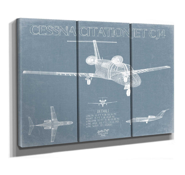 Bella Frye Home & Garden > Decor > Artwork Cessna Citation CJ4 Aircraft Blueprint Wall Art - Original Airplane Print