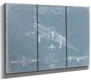 Bella Frye Home & Garden > Decor > Artwork Dassault Mirage 5 Aircraft Blueprint Wall Art - Original Fighter Plane Print