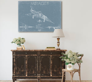 Bella Frye Home & Garden > Decor > Artwork Dassault Mirage 5 Aircraft Blueprint Wall Art - Original Fighter Plane Print