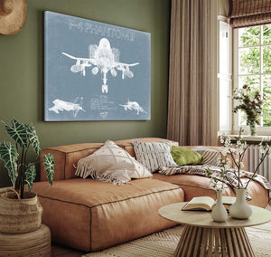 Bella Frye Home & Garden > Decor > Artwork F-4 Phantom II Aircraft Blueprint Wall Art - Original Fighter Plane Print