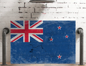 Bella Frye Home & Garden > Decor > Artwork New Zealand Flag Wall Art - Vintage New Zealand Flag Sign Weathered Wood Style on Canvas