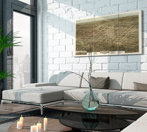 Bella Frye Home & Garden > Decor > Artwork Raleigh North Carolina Vintage Map Wall Art - Bird's Eye View City Canvas Art