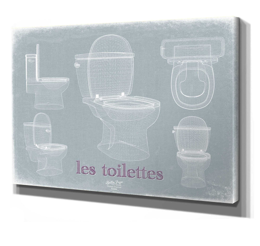 Bella Frye Home & Garden > Decor > Artwork Toilet Humor Art Les Toilettes Bathroom Art - Original Toilet Blueprint