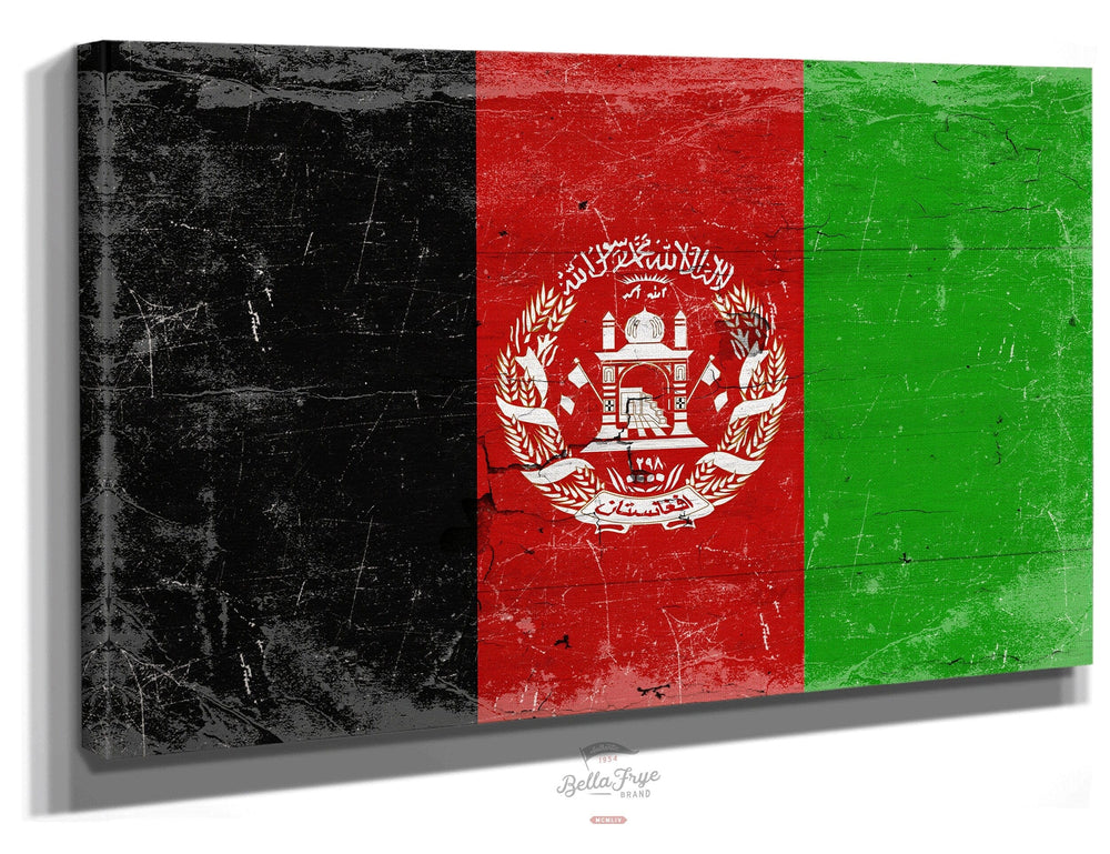 Bella Frye Home & Garden > Decor > Artwork Vintage Afghanistan Wall Art - Rustic Wood Look on Canvas Print