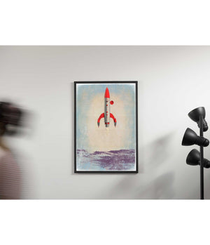 Bella Frye Rocket Wall Art - Retro RocketShip Artwork