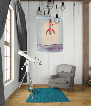 Bella Frye Rocket Wall Art - Retro RocketShip Artwork