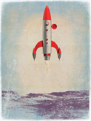 Bella Frye Rocket Wall Art - Retro RocketShip Artwork