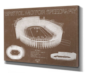 Bella Frye Bristol Motor Speedway Blueprint Wall Art - Original Racetrack Print