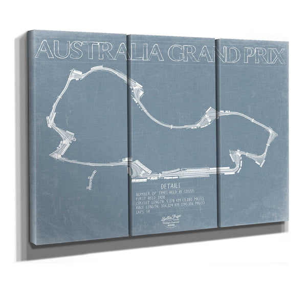 Bella Frye Australia Grand Prix Blueprint Wall Art - Original Racetrack Print