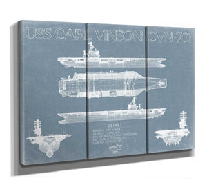 Bella Frye USS Carl Vinson CVN-70 Blueprint Wall Art - Original Carrier Print