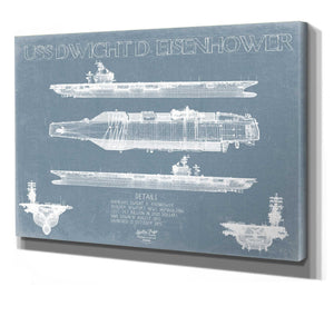 Bella Frye USS Dwight D Eisenhower CVN-69 Blueprint Wall Art - Original Carrier Print