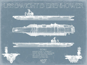 Bella Frye USS Dwight D Eisenhower CVN-69 Blueprint Wall Art - Original Carrier Print