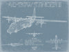 Bella Frye AC-130W Stinger II Aircraft Blueprint Wall Art - Original Aviation Plane Print