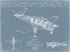 Bella Frye Beechcraft Bonanza Aircraft Blueprint Wall Art - Original Aviation Plane Print
