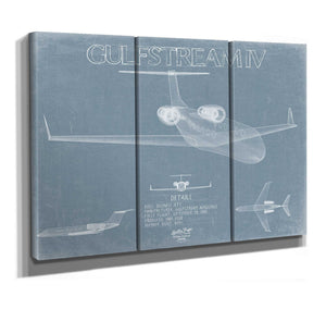 Bella Frye Gulfstream IV Aircraft Blueprint Wall Art - Original Aviation Plane Print