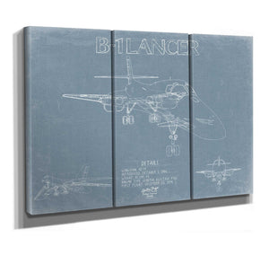 Bella Frye Rockwell B-1 Lancer Aircraft Blueprint Wall Art - Original Aviation Plane Print