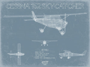 Bella Frye Cessna 162 Skycatcher Aircraft Blueprint Wall Art - Original Airplane Print