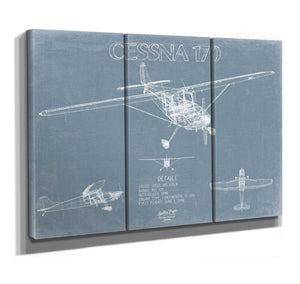 Bella Frye Cessna 170 Aircraft Blueprint Wall Art - Original Airplane Print