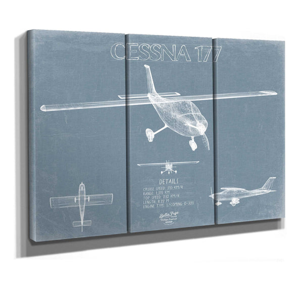 Bella Frye Cessna 177 Cardinal Aircraft Blueprint Wall Art - Original Airplane Print