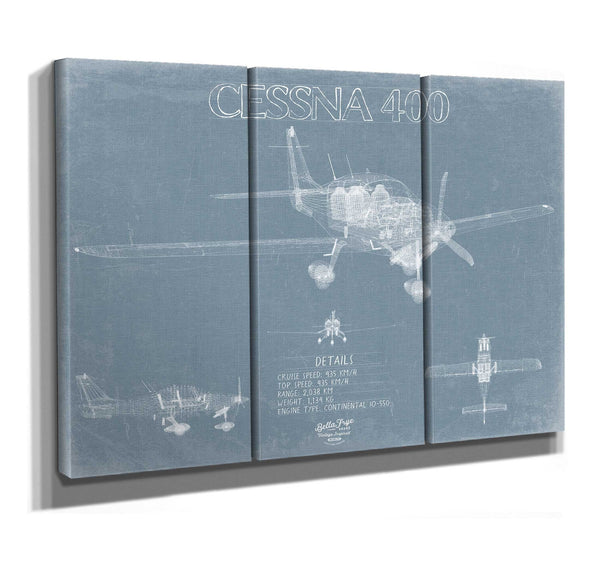 Bella Frye Cessna 400 TTx Aircraft Blueprint Wall Art - Original Airplane Print