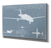 Bella Frye 14" x 11" / Stretched Canvas Wrap Cessna Citation CJ3 Aircraft Blueprint Wall Art - Original Airplane Print