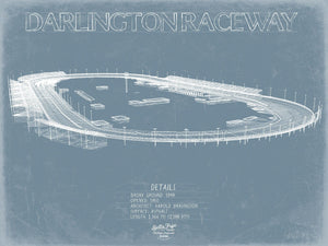 Bella Frye Darlington Raceway Blueprint Wall Art - Original Racetrack Print