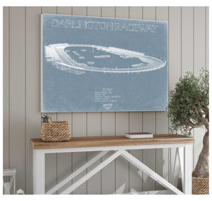 Bella Frye Darlington Raceway Blueprint Wall Art - Original Racetrack Print