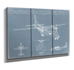 Bella Frye EADS HC 144 Ocean Sentry Blueprint Wall Art - Original Aviation Plane Print