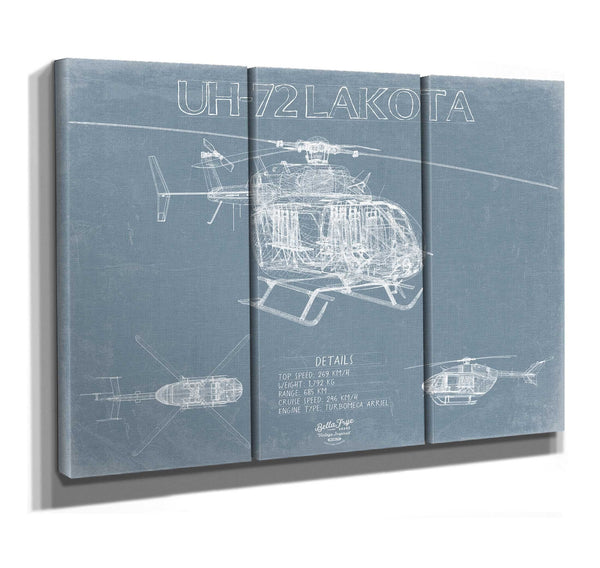 Bella Frye Eurocopter UH-72 Lakota Helicopter Blueprint Wall Art - Original Aviation Print