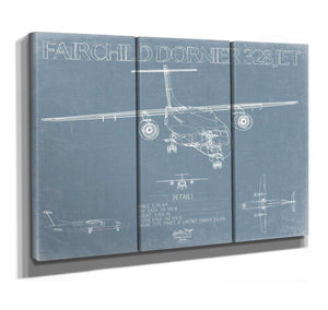 Bella Frye Fairchild Dornier 328JET Aircraft Blueprint Wall Art - Original Airplane Print