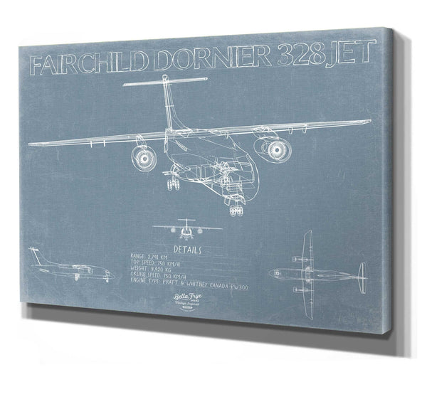 Bella Frye Fairchild Dornier 328JET Aircraft Blueprint Wall Art - Original Airplane Print