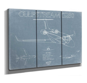 Bella Frye Gulfstream G280 Aircraft Blueprint Wall Art - Original Airplane Print