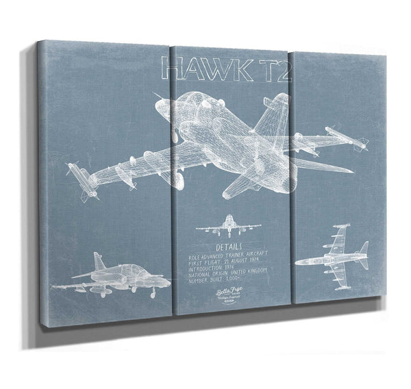 Bella Frye Hawk T2 Aircraft Blueprint Wall Art - Original Airplane Print