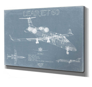 Bella Frye Learjet 60 Aircraft Blueprint Wall Art - Original Airplane Print