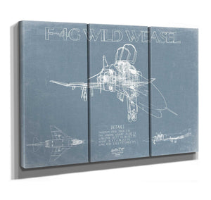 Bella Frye F-4G Wild Weasel Aircraft Blueprint Wall Art - Original Fighter Plane Print