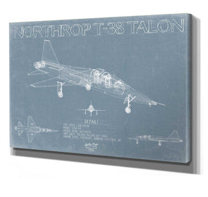 Bella Frye Northrop Grumman T-38 Talon Aircraft Blueprint Wall Art - Original Fighter Plane Print