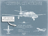 Bella Frye Beechcraft Bonanza Aircraft Blueprint Wall Art - Original Aviation Plane Print