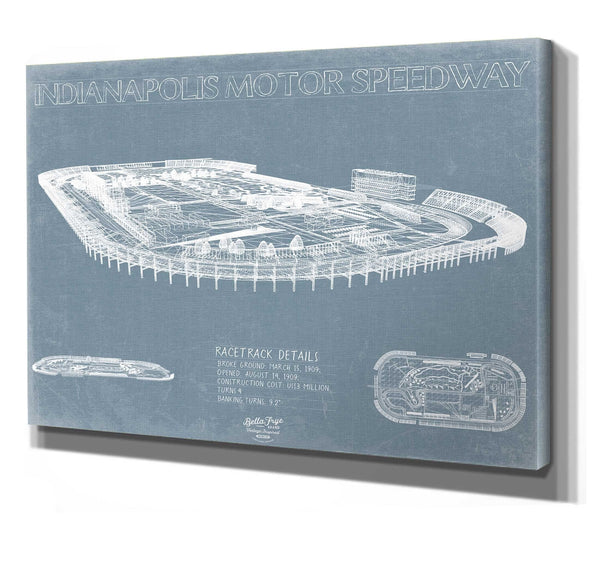 Bella Frye Indianapolis Speedway Blueprint Wall Art - Original Racetrack Print