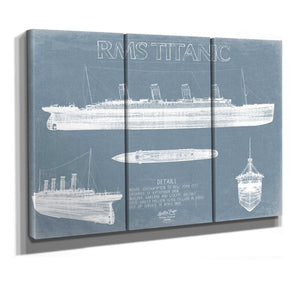 Bella Frye Titanic Wall Art - Vintage Ship Blueprint Artwork