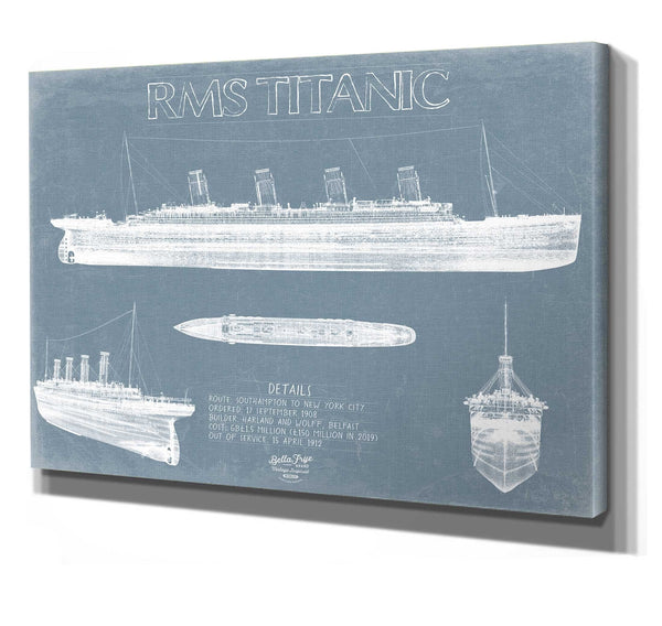 Bella Frye Titanic Wall Art - Vintage Ship Blueprint Artwork